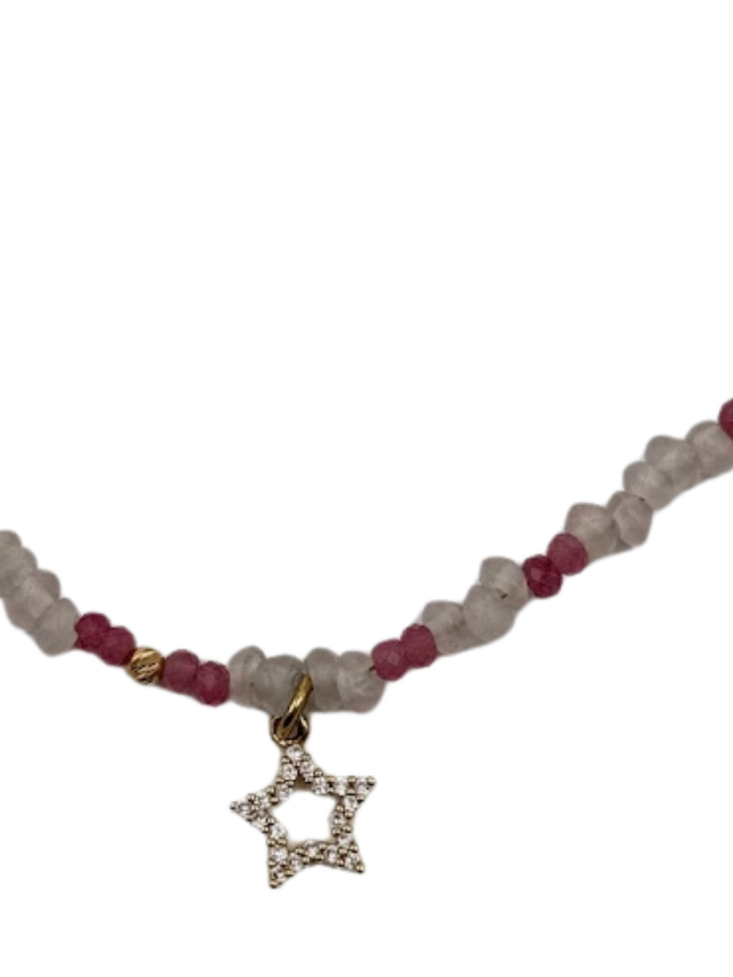 שרשרת רוז קוורץ תליון כוכב