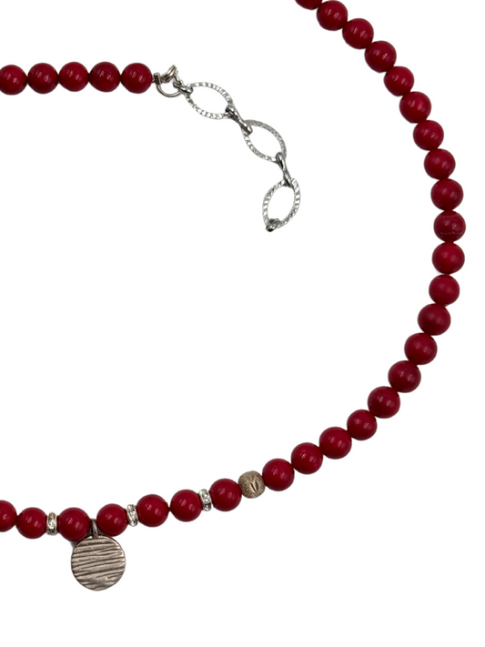 שרשרת אבני קורל אדומות