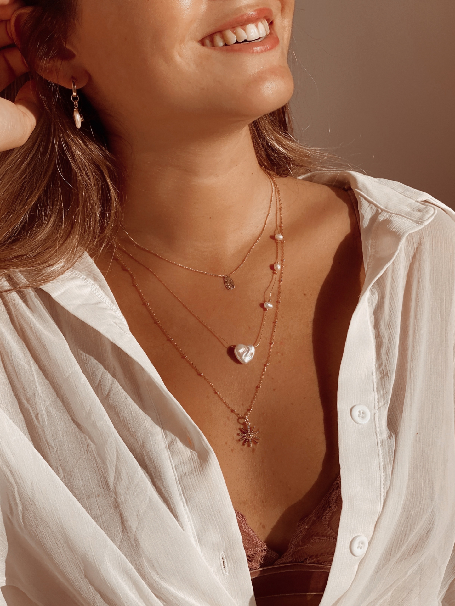 שרשרת פנינה לב